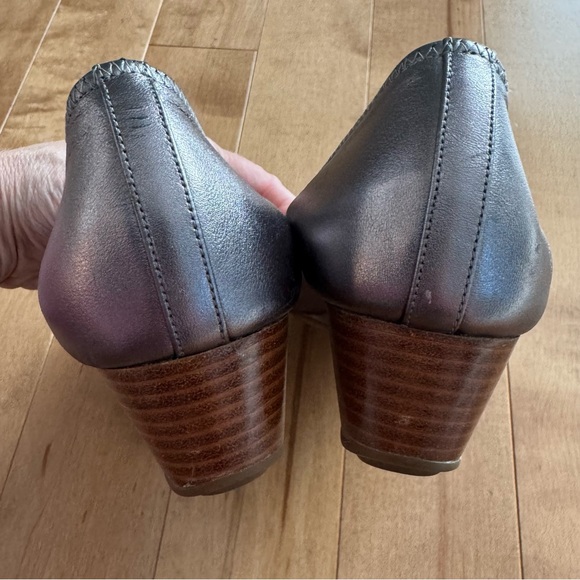 Cole Haan Leather Peep Toe Wedge Shoe - Picture 6 of 7